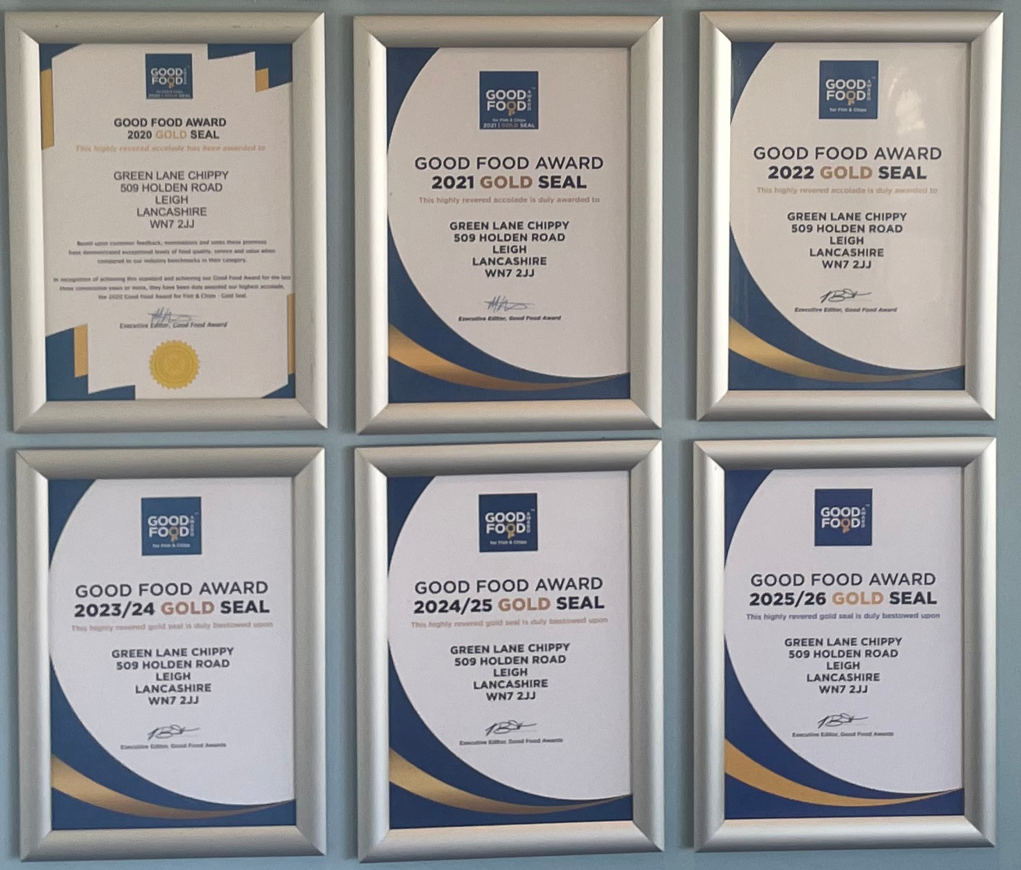 Green Lane Chippy - Good food awards