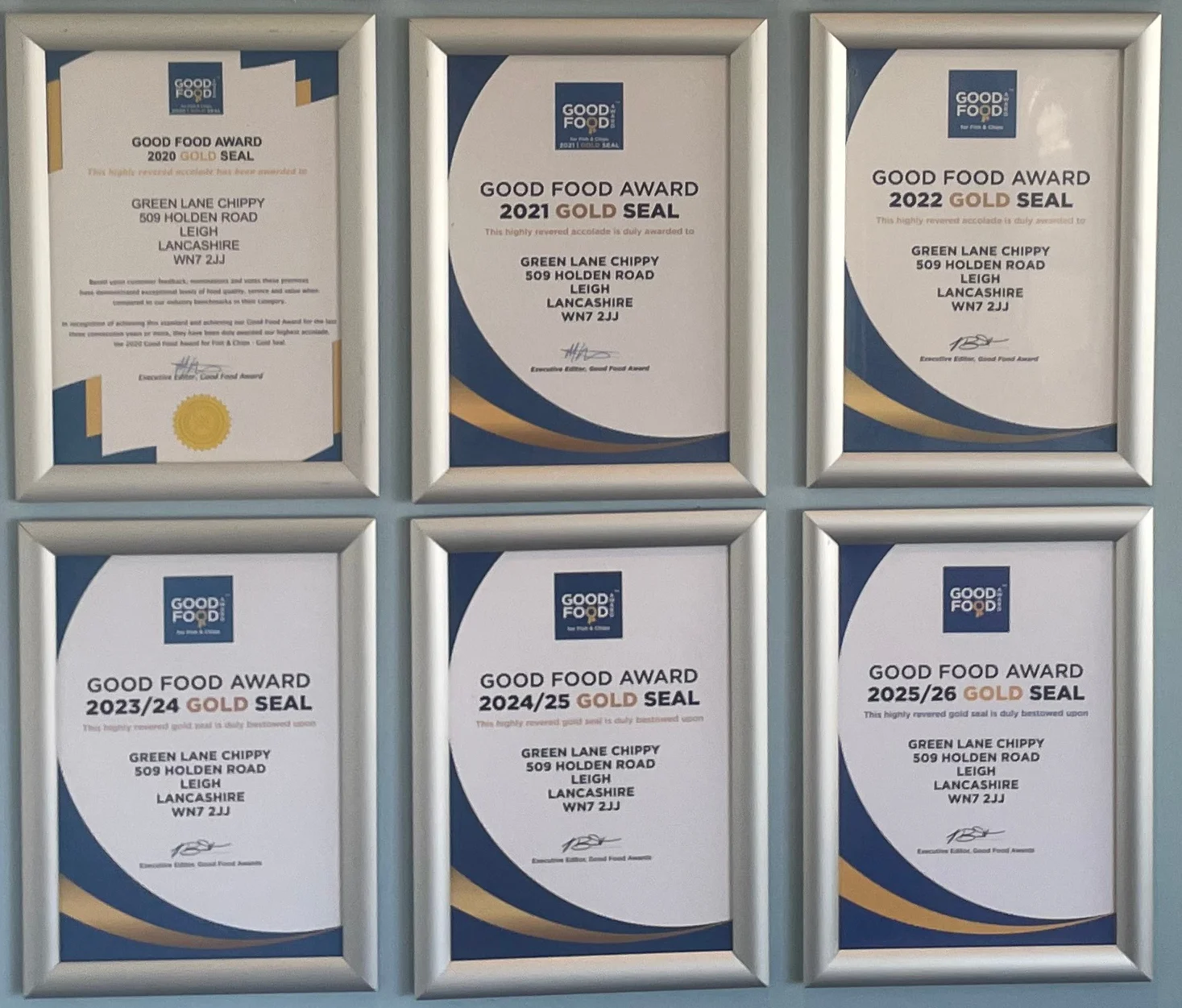Green Lane Chippy - Good food awards